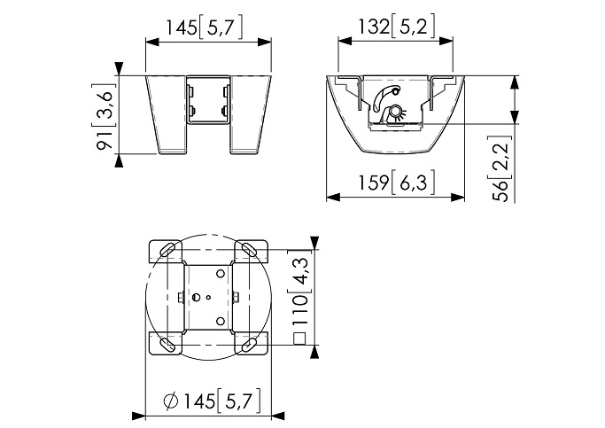 Размеры крепежа Vogel's PUC1035