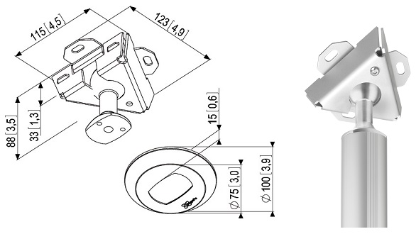 Размеры крепежа Vogel's PUC1040